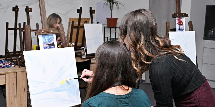 Art rande: romantický individuální workshop malování třeba i s lahví sektu a občerstvením