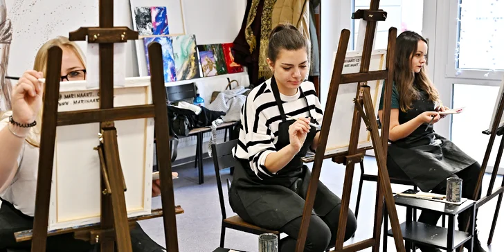 Art rande: romantický individuální workshop malování třeba i s lahví sektu a občerstvením