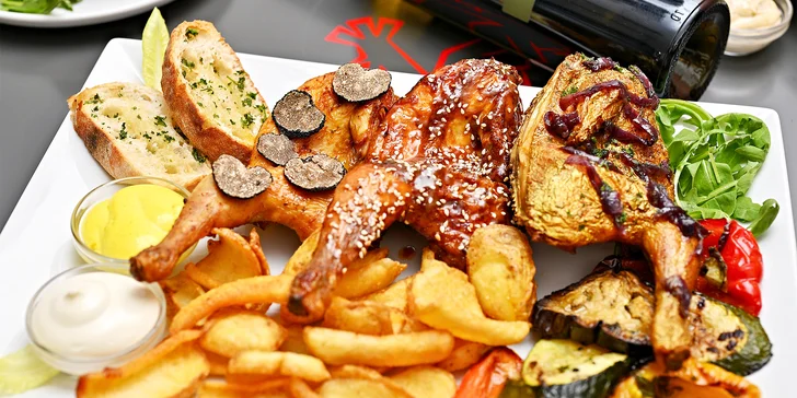 Italské menu s mladým kohoutkem i lahvinkou vína pro dvě osoby v restauraci Kohoutek