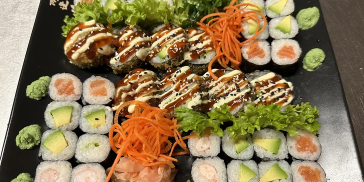 Sushi sety s 40, 52 nebo 74 kousky maki, nigiri i grilovaných rolek