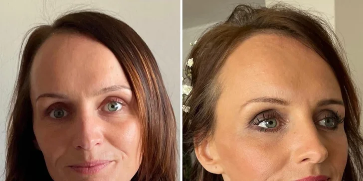 Prodloužení řas metodou volume či hybrid i slavnostní líčení a vlasový styling
