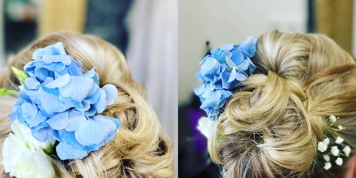 Prodloužení řas metodou volume či hybrid i slavnostní líčení a vlasový styling