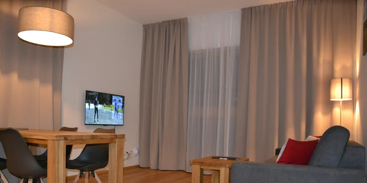 Moderní apartmány v Peci: bez stravy i se snídaní a kartou hosta se slevou na lanovku