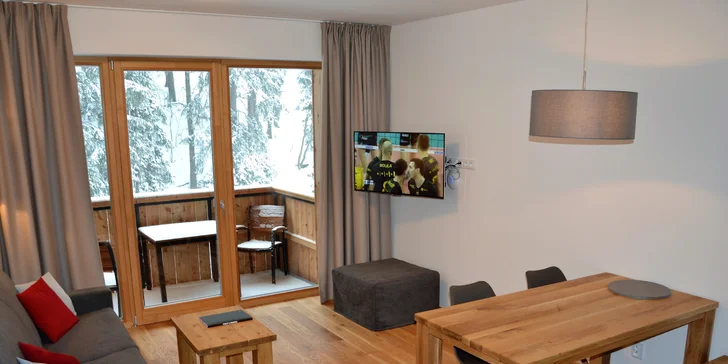 Moderní apartmány v Peci: bez stravy i se snídaní a kartou hosta se slevou na lanovku
