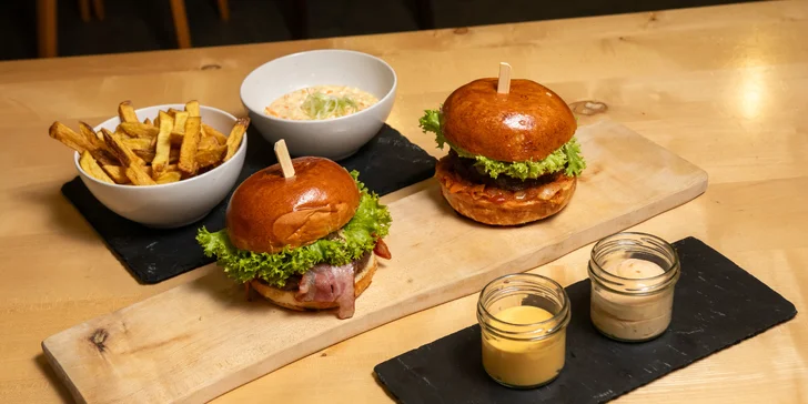 Burger dle výběru ze 6 druhů pro 1 nebo 2 osoby: restaurace v areálu Landek parku