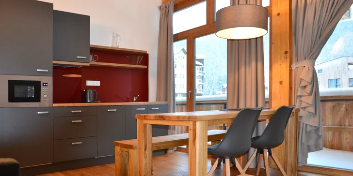 Moderní apartmány v Peci: bez stravy i se snídaní a kartou hosta se slevou na lanovku