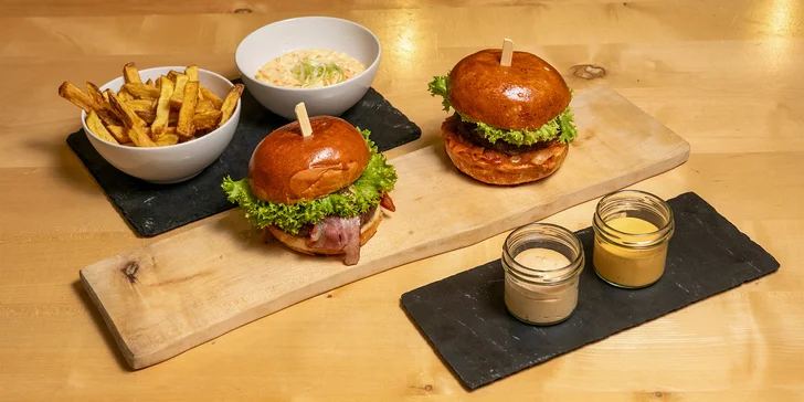 Burger dle výběru ze 6 druhů pro 1 nebo 2 osoby: restaurace v areálu Landek parku