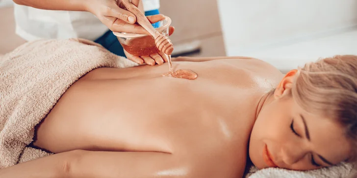 50 min. masáže podle výběru ze 4 druhů a 10 min. zábalu Lava Therm
