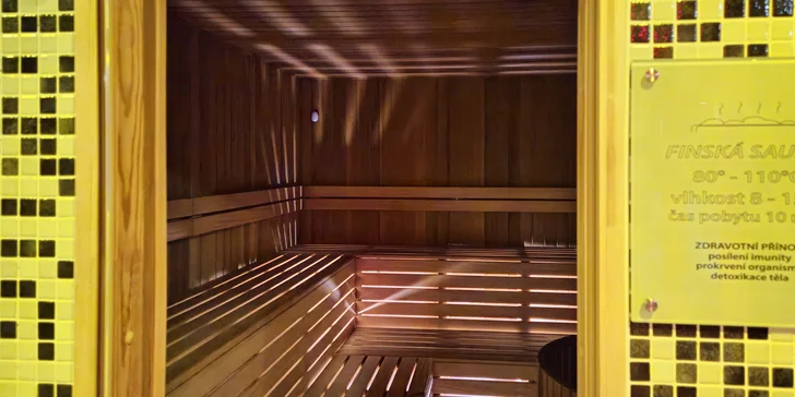 1-2 hod. v privátním wellness pro 1-10 osob: finská a parní sauna i tepidárium