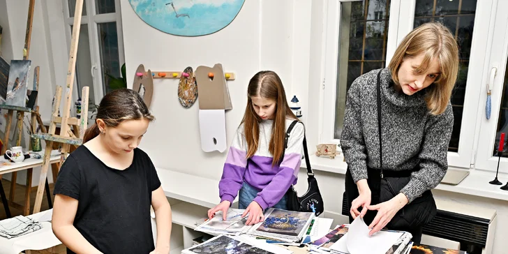 Odpoledne jako malované: kurz olejomalby pro děti, 1, 3 až 5 lekcí, včetně pomůcek