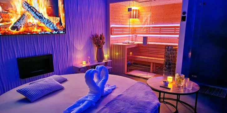Nové privátní wellness v Hloubětíně: vířivá vana, finská sauna, dvě relaxační zóny na výběr a drink