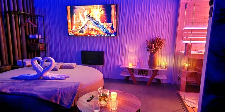 Nové privátní wellness v Hloubětíně: vířivá vana, finská sauna, dvě relaxační zóny na výběr a drink