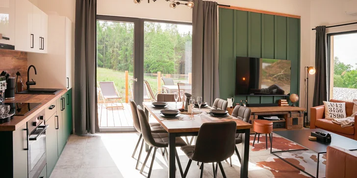 Moderní chata v jižních Čechách: vlastní sauna, vířivý sud i kapacita až 6 osob
