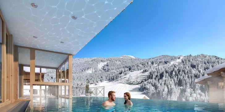 Údolí Gastein: hotel v 1000 m n. m., bohatě vybavený wellness, polopenze a lyžování