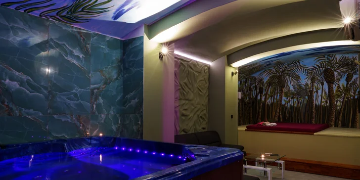 Romantika v privátním wellness: krb, sauna a vířivka na 2 hod. i celou noc