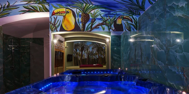 Romantika v privátním wellness: krb, sauna a vířivka na 2 hod. i celou noc