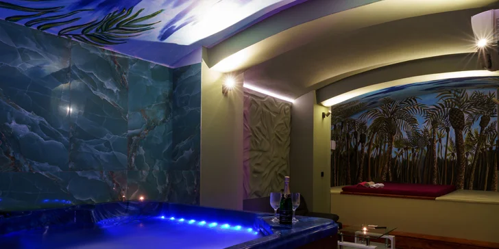 Romantika v privátním wellness: krb, sauna a vířivka na 2 hod. i celou noc
