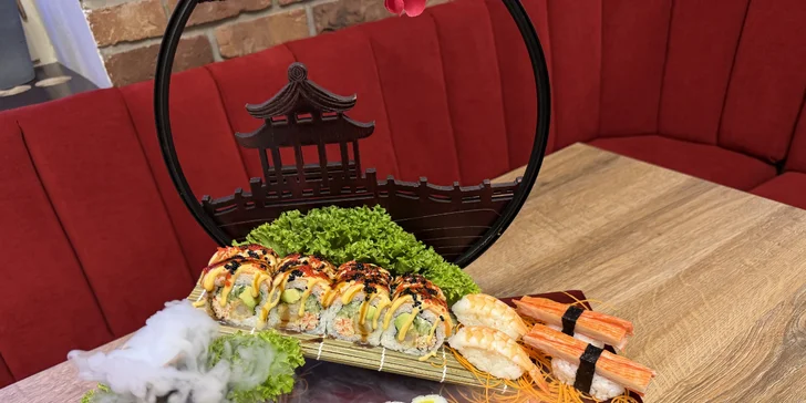 Sushi sety s tuňákem, avokádem i kaviárem či úhořem a krabem: 16–73 ks