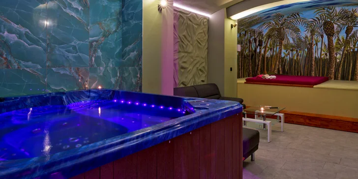 Romantika v privátním wellness: krb, sauna a vířivka na 2 hod. i celou noc