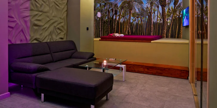Romantika v privátním wellness: krb, sauna a vířivka na 2 hod. i celou noc