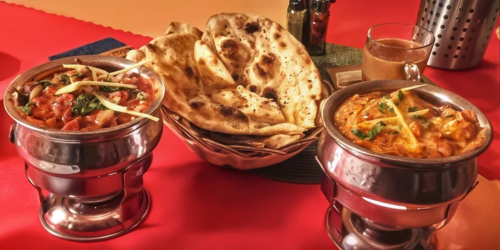 Otevřený voucher na jakékoli pokrmy v hodnotě 250-1000 Kč v indické restauraci Ganesh