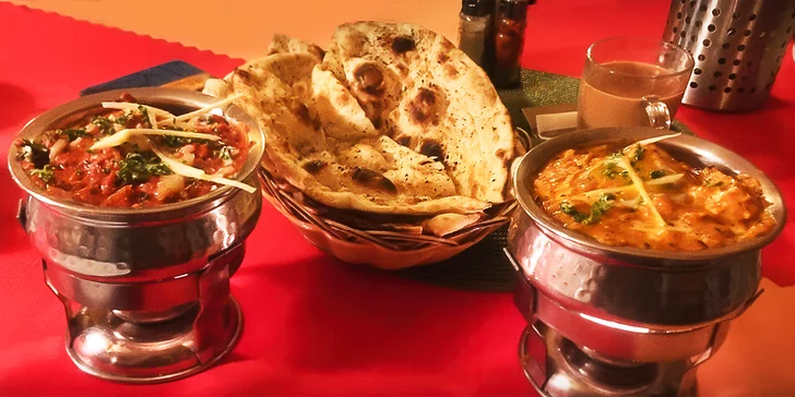 Voucher v hodnotě 250-1000 Kč do indicko-nepálské restaurace: chicken tikka masala, kari i vindaloo