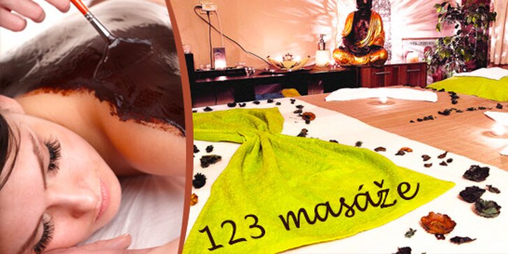 Luxusní horká čokoládová masáž včetně peelingu a zábalu