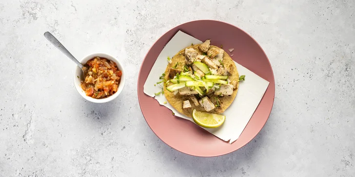 4chodové mexické menu pro 2 osoby: předkrm, polévka, tacos, dezert a mexické pivo nebo limonáda