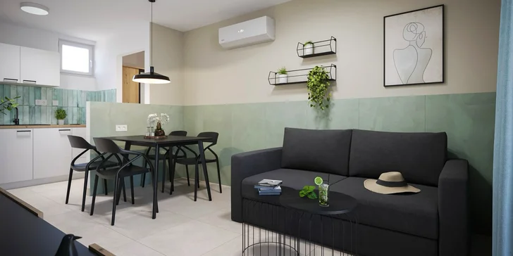 Plážový resort u Omiše: all inclusive light, apartmán pro 4 osoby, v létě animace, first minute sleva