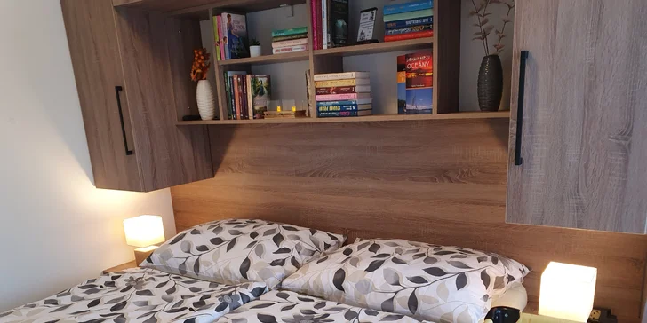 Pohodová dovolená: zcela nový apartmán na břehu Malého Lipna, předzahrádka