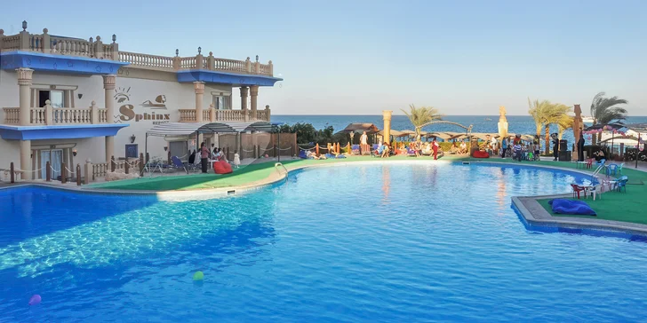 Dovolená v Hurghadě: 4* hotel Sphinx Aqua Park Beach Resort, all inclusive, 5 bazénů a let