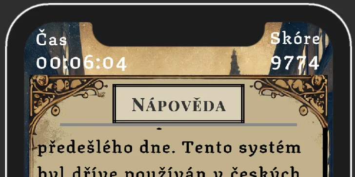Venkovní úniková hra Odkaz Mistra hvězdáře v centru Prahy pro 1 či 2 týmy