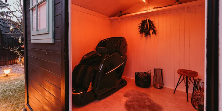 Designové iglú u Plumlovské přehrady: privátní vířivka, sauna a masážní křeslo