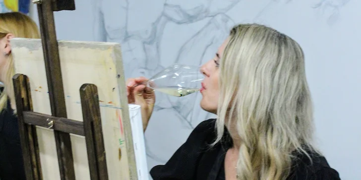 Art-degustace pro 1 či 2 osoby: zážitkový večer s malováním a ochutnávkou 6 vzorků vín