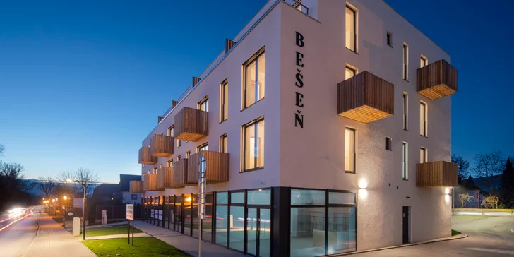 Moderní apartmány v centru Bešeňové: kousek aquapark Bešeňová, Tatralandia či Liptovská Mara