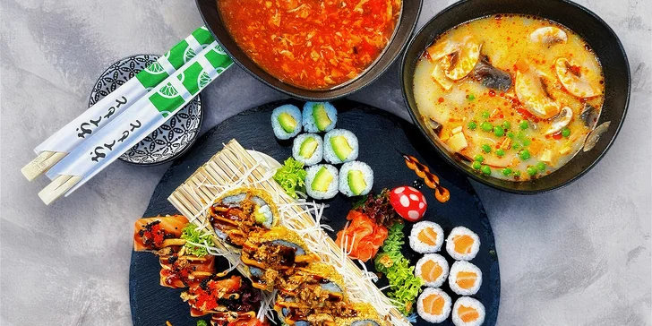 Asijské menu v Chomutově: sushi sety s polévkou pro 1 i 2 osoby