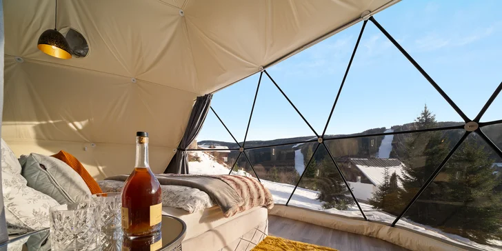 Pobyt ve Špindlerově Mlýně: moderní glampingový stan i privátní infrasauna