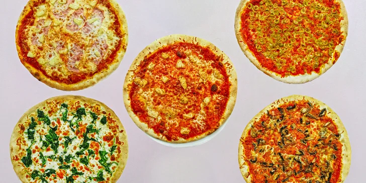 Pizza s sebou pro 1 i 2 osoby: průměr 32 i 40 cm, slanina, špenát i tvarůžky