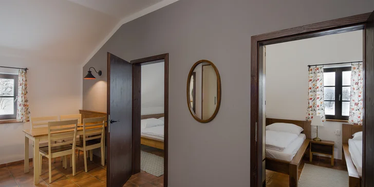 Útulné apartmány na Šumavě až pro 6 osob: snídaně i finská sauna