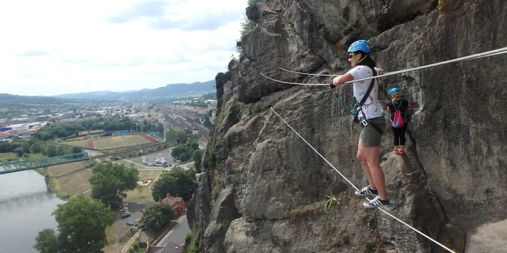 Skupinová via ferrata v Děčíně či v Saském Švýcarsku pro 1 nebo 3 osoby