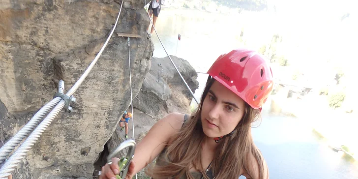 Skupinová via ferrata v Děčíně či v Saském Švýcarsku pro 1 nebo 3 osoby