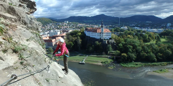 Skupinová via ferrata v Děčíně či v Saském Švýcarsku pro 1 nebo 3 osoby