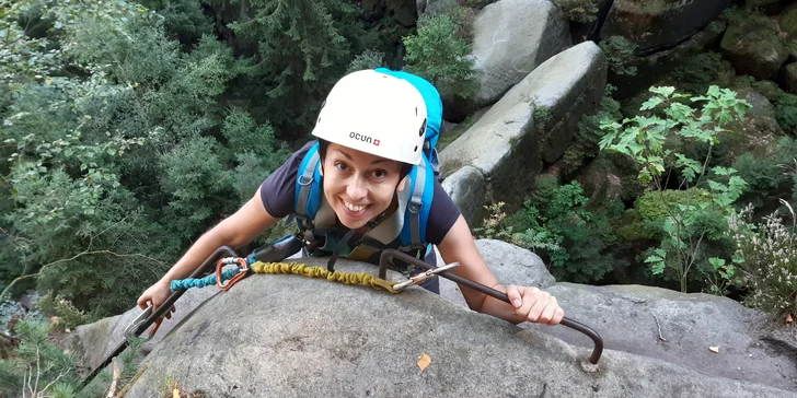 Skupinová via ferrata v Děčíně či v Saském Švýcarsku pro 1 nebo 3 osoby