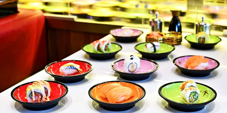 Hodina all you can eat v sushi restauraci v Galerie Harfa: sushi, polévky, nudle i dezerty