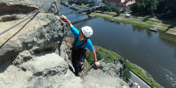 Skupinová via ferrata v Děčíně či v Saském Švýcarsku pro 1 nebo 3 osoby