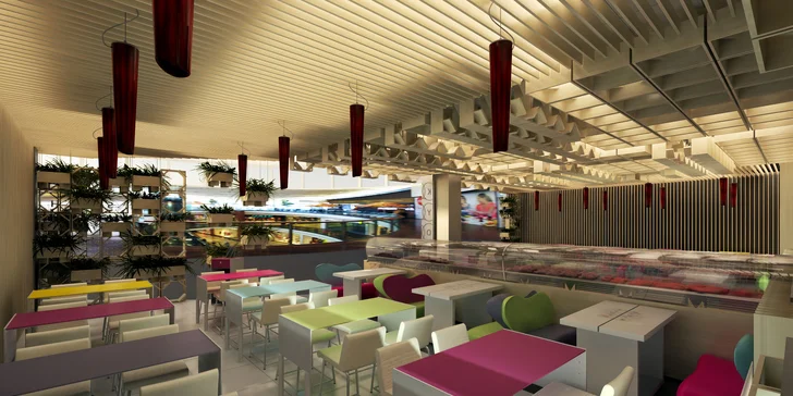 Hodina all you can eat v sushi restauraci v Galerie Harfa: sushi, polévky, nudle i dezerty