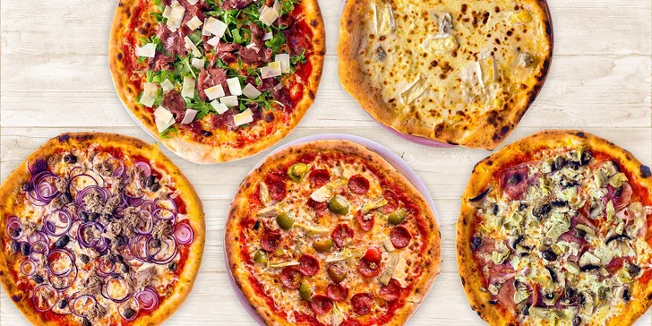 Pizza dle výběru pro 1 či 2 osoby: al pollo, prosciutto, sýrová i siciliana