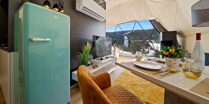 Pobyt ve Špindlerově Mlýně: moderní glampingový stan i privátní infrasauna