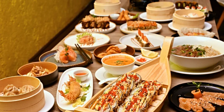 Asijské all you can eat v centru Prahy: sushi, nudle, mořské plody i dim sum