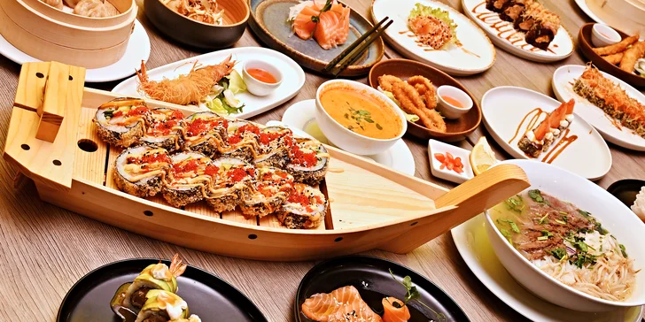 Asijské all you can eat v centru Prahy: sushi, nudle, mořské plody i dim sum